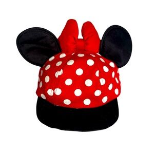 Cute Authentic Disney Parks Minnie Mouse Baseball Hat in Red/Black/White Toddler